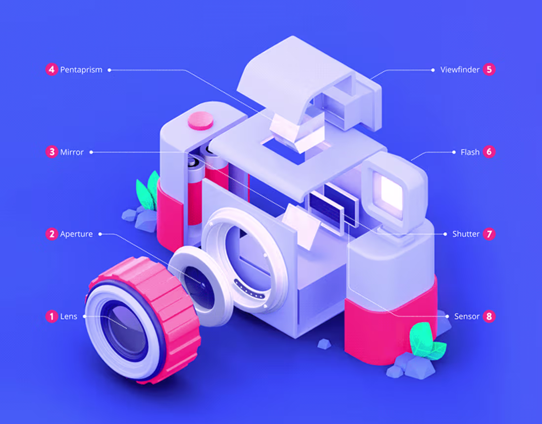 Cover image for Looking Behind a Camera | Infographic :: Behance