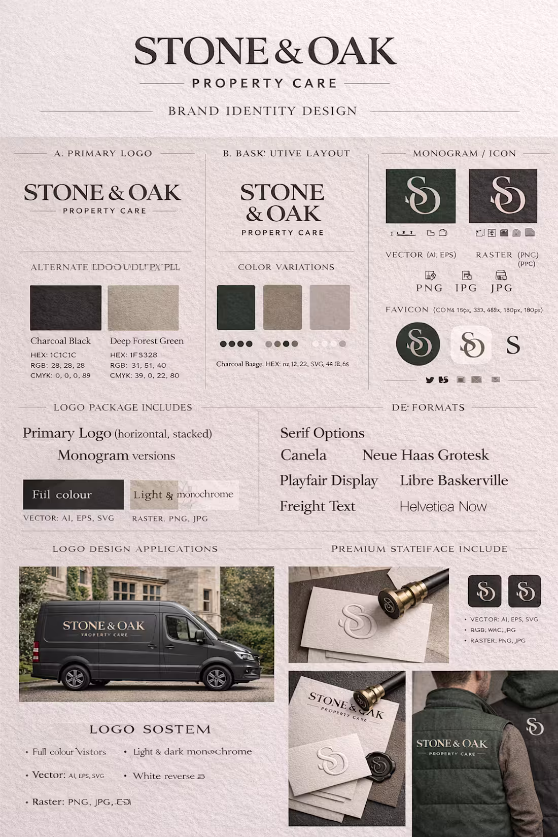 Cover image for Stone & Oak Property Care – Premium Brand Identity Design