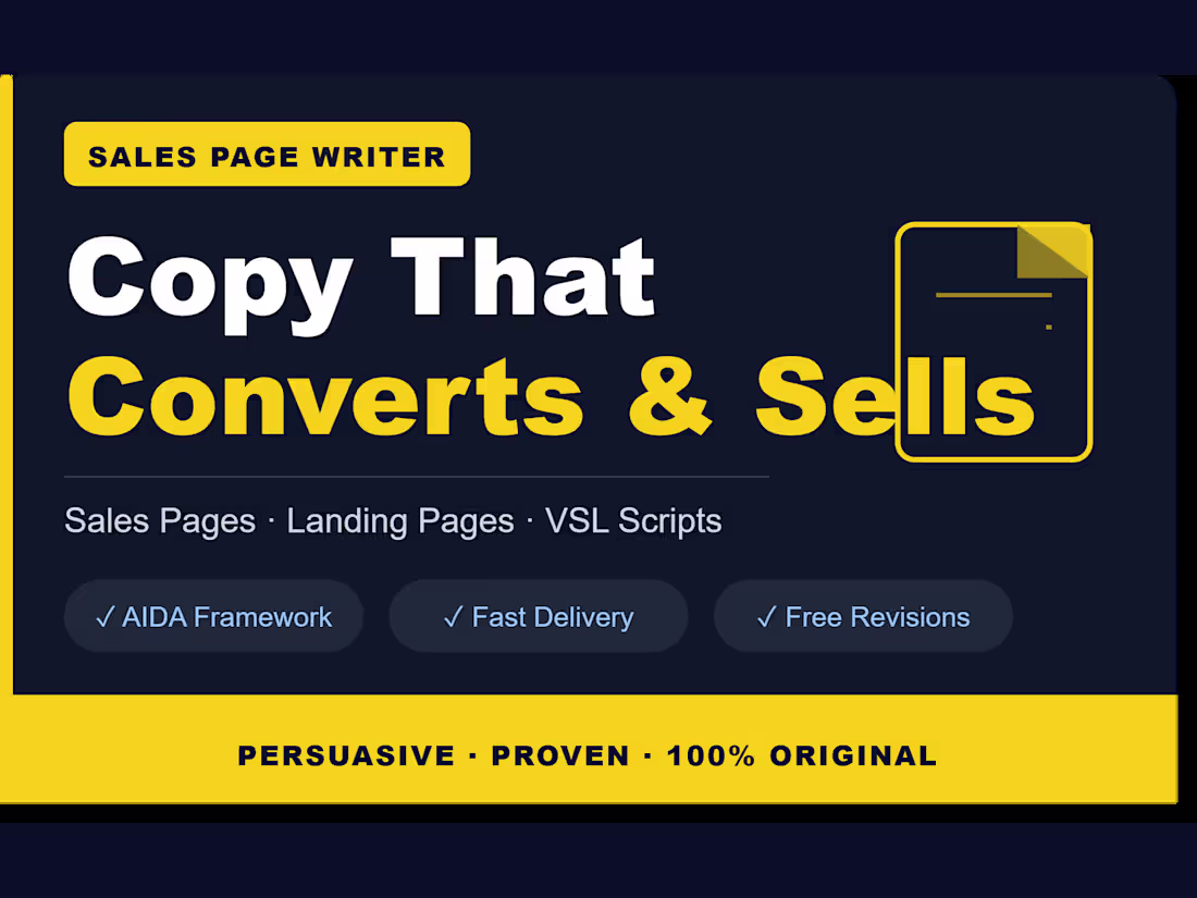 Cover image for Sales Page Copy, Conversion-Focused Landing