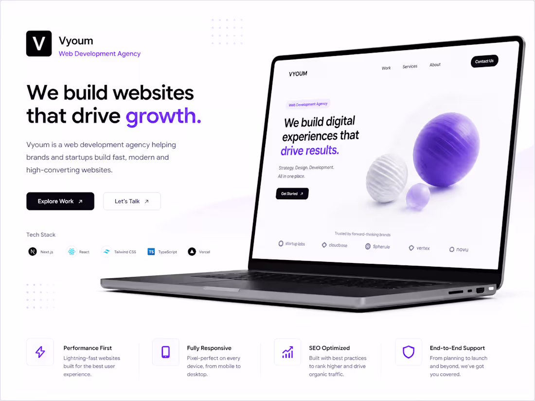 Cover image for Vyoum — Web Development Agency
Built