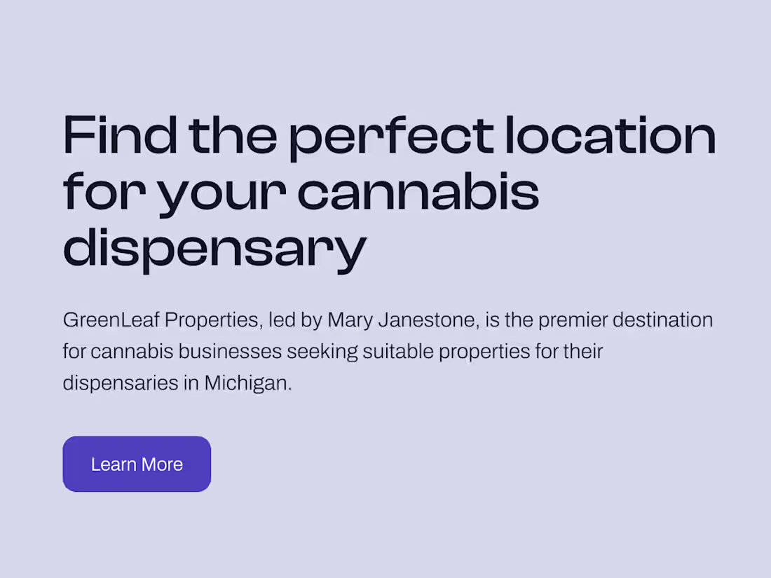 Cover image for GreenLeaf Properties: Cannabis Real Estate Website