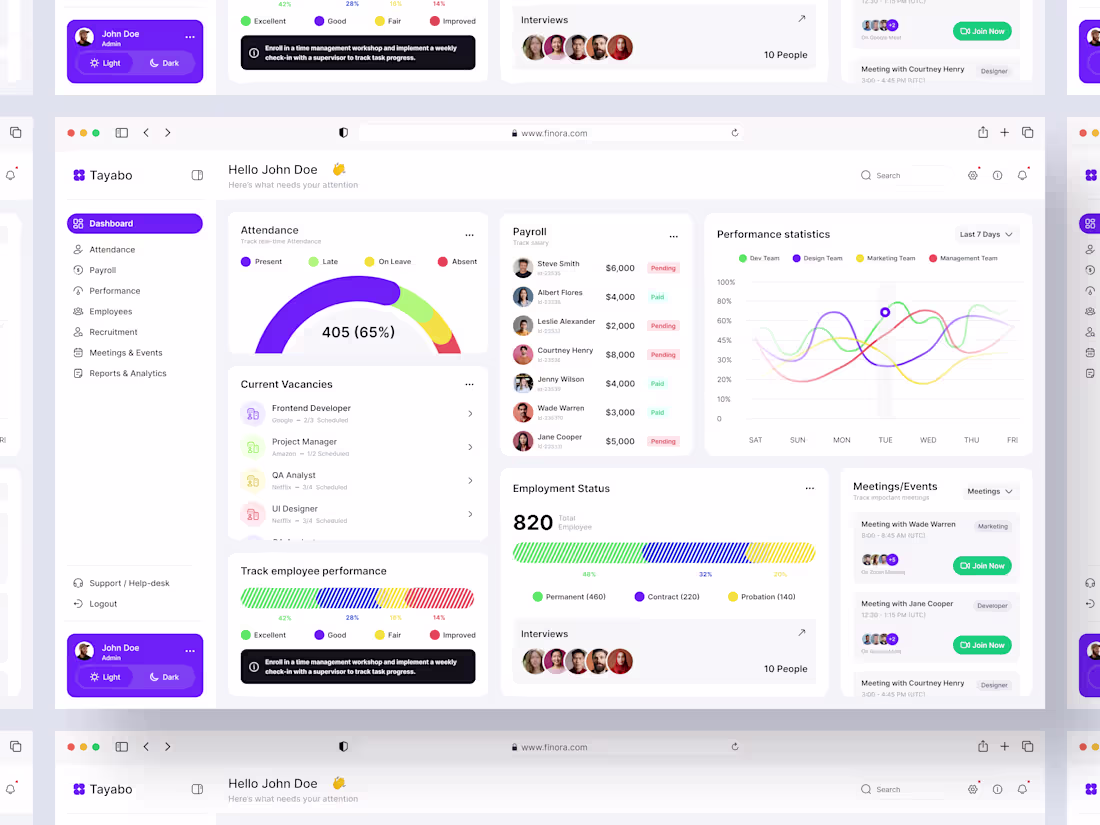 Cover image for Transform HR Management with Our Modern UI/UX Dashboard