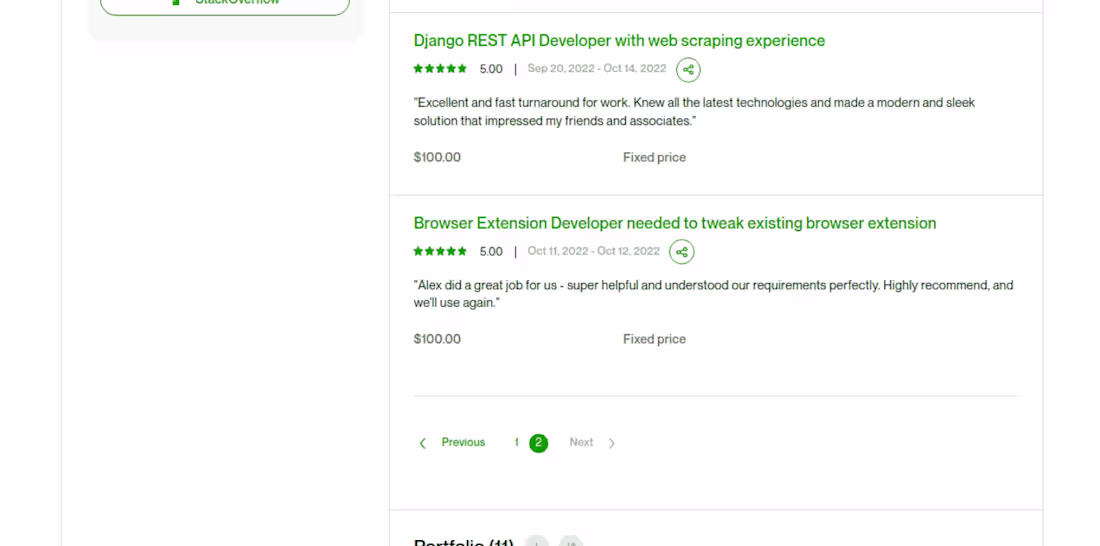 Cover image for Full-Stack Development Projects on Upwork