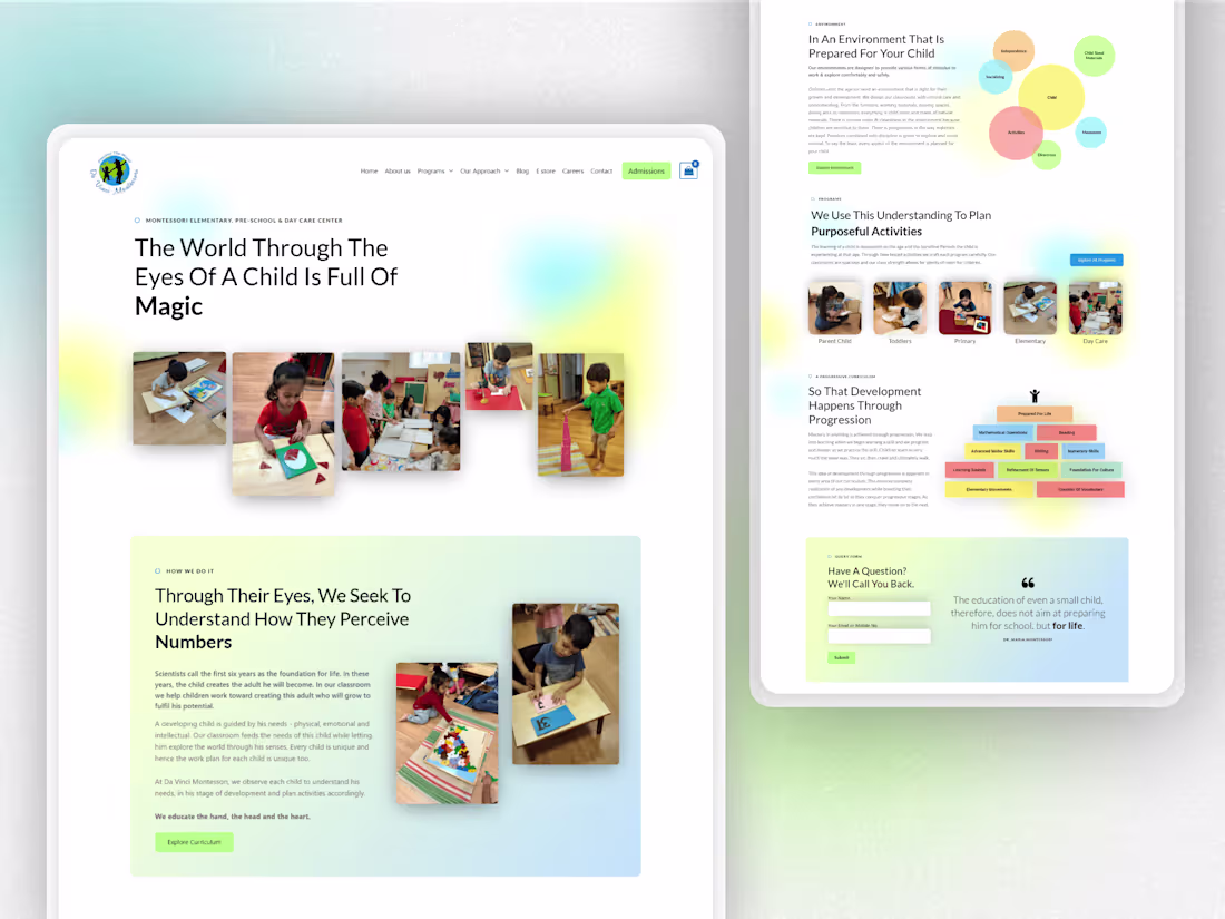 Cover image for Beautiful Website for Da Vinci Montessori