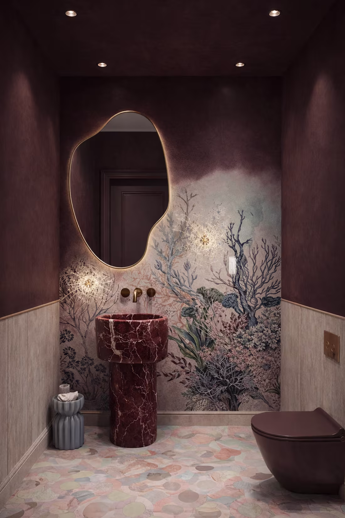 Cover image for Botanical Art Deco Powder Room
This