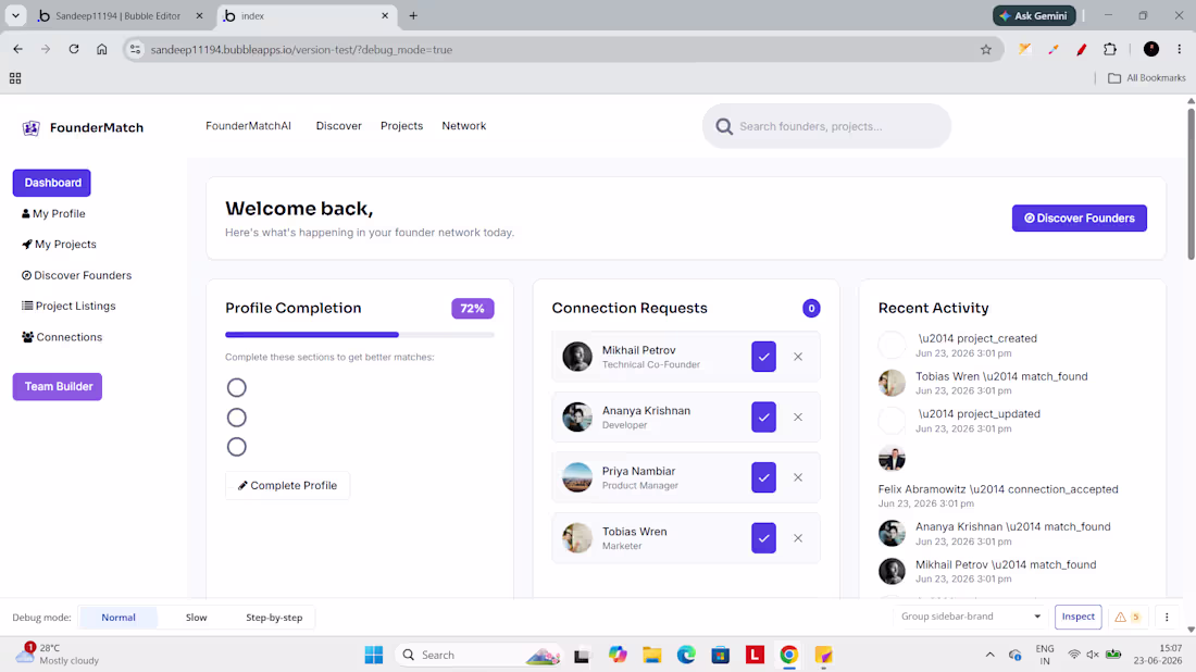 Cover image for FounderMatch AI is a platform