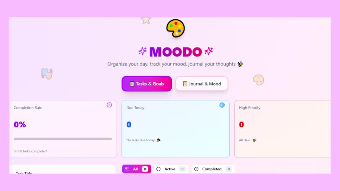 Cover image for MOODO — Where Productivity Meets Emotion