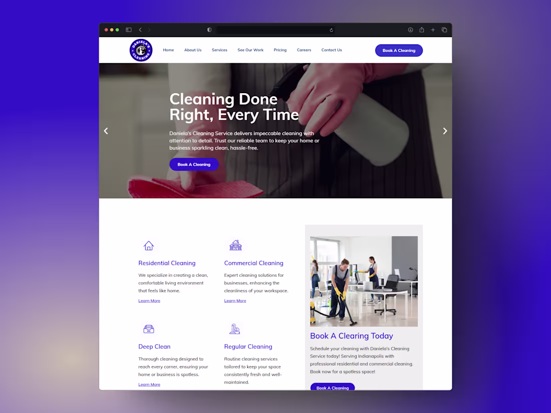 Cover image for Daniela’s Cleaning | WordPress Website Design