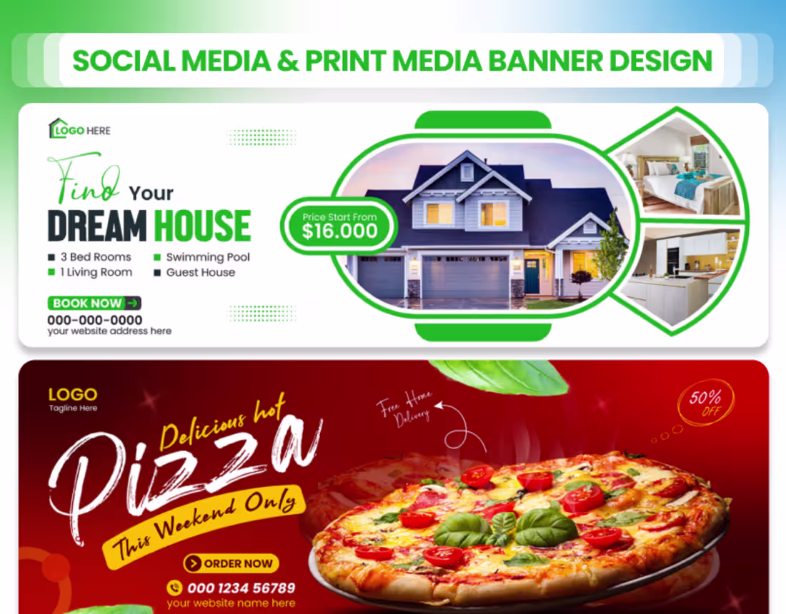 Cover image for Social media & print media banner design