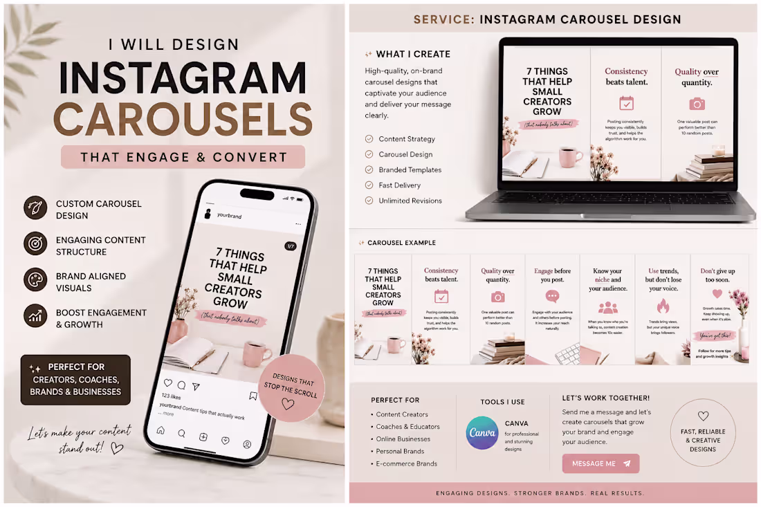 Cover image for Professional Carousel Design for Content Creators