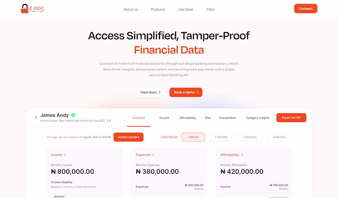 Cover image for Edoconline - A Fintech Company
