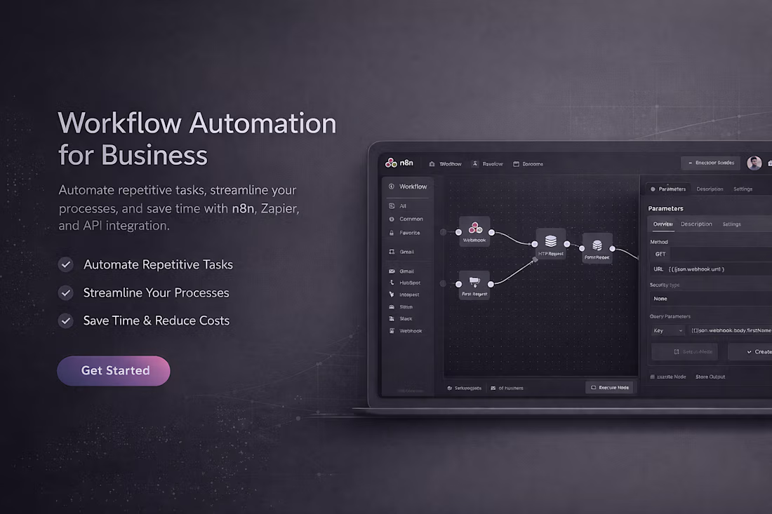 Cover image for Workflow Automation for Business | Zapier, n8n, API Integration