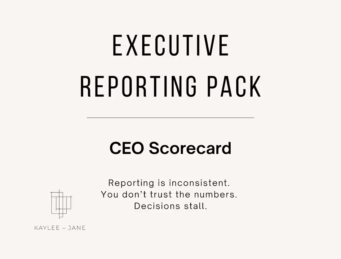 Cover image for EXECUTIVE REPORTING PACK – CEO SCORECARD & LEADERSHIP DASHBOARD