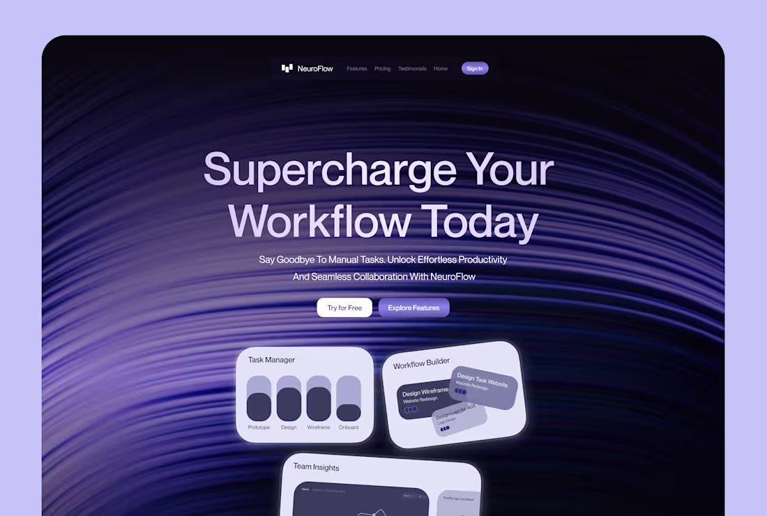 Cover image for NeuroFlow Framer Template Design