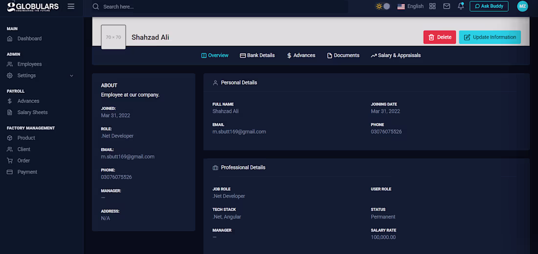 Cover image for Globulars Enterprise Management System (GEMS)