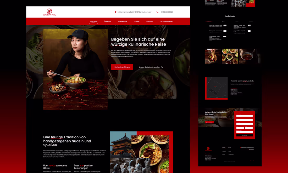 Cover image for Kongfu Chilli — Restaurant Website Design