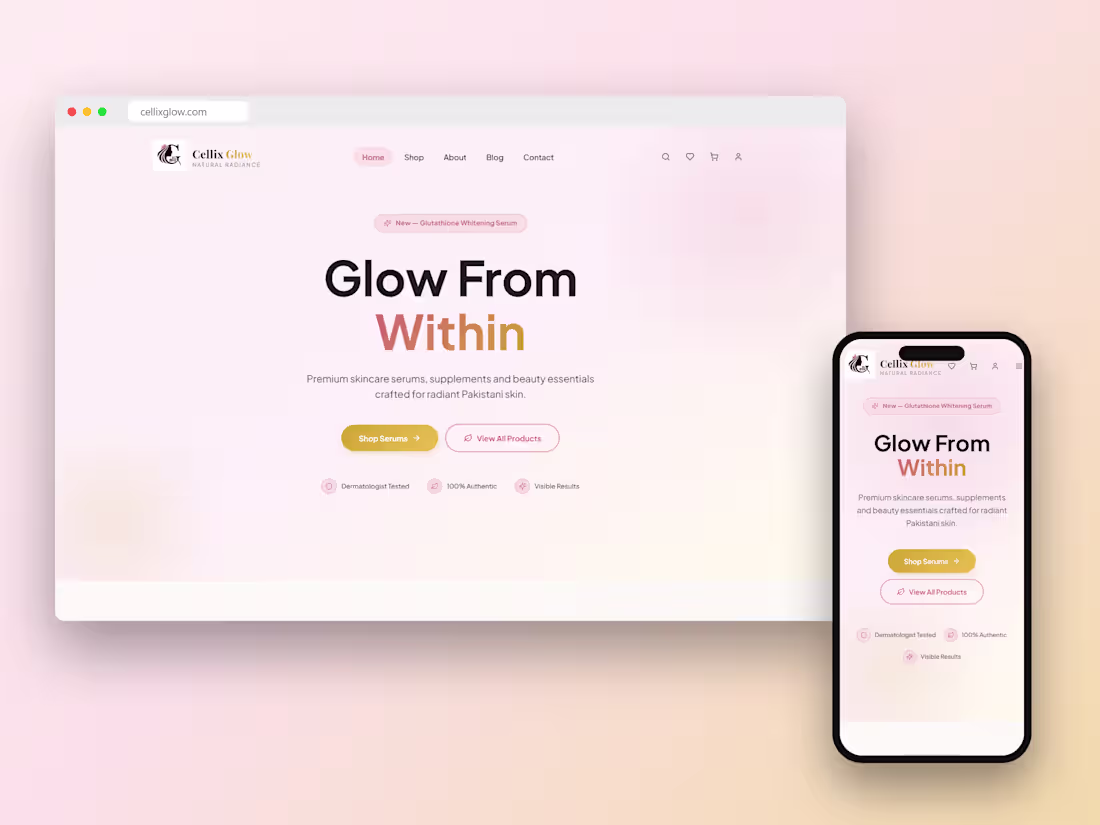 Cover image for Cellix Glow — Premium D2C Skincare Store, Pakistan