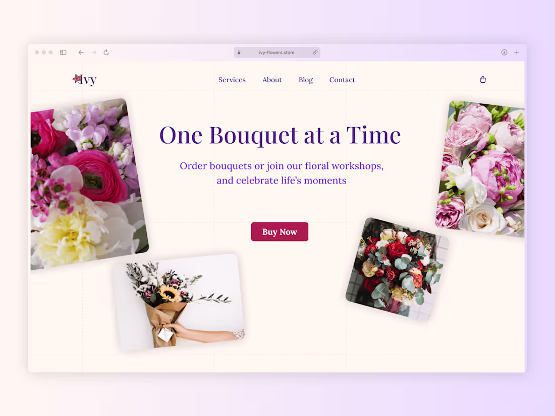 Cover image for Ivy - website template for flower stores