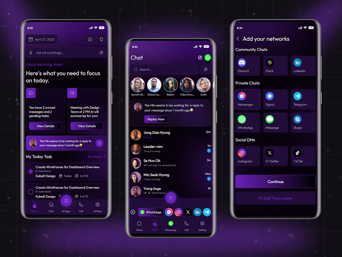 Cover image for Social Media Communication Mobile App Design Concept