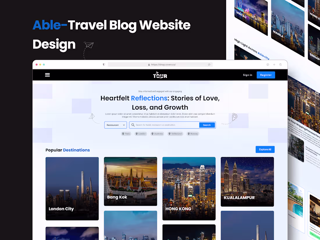 Cover image for Blog Website Design for Able Travels