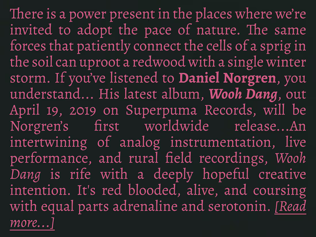 Cover image for Artist Bio: Daniel Norgren - Wooh Dang (2019)