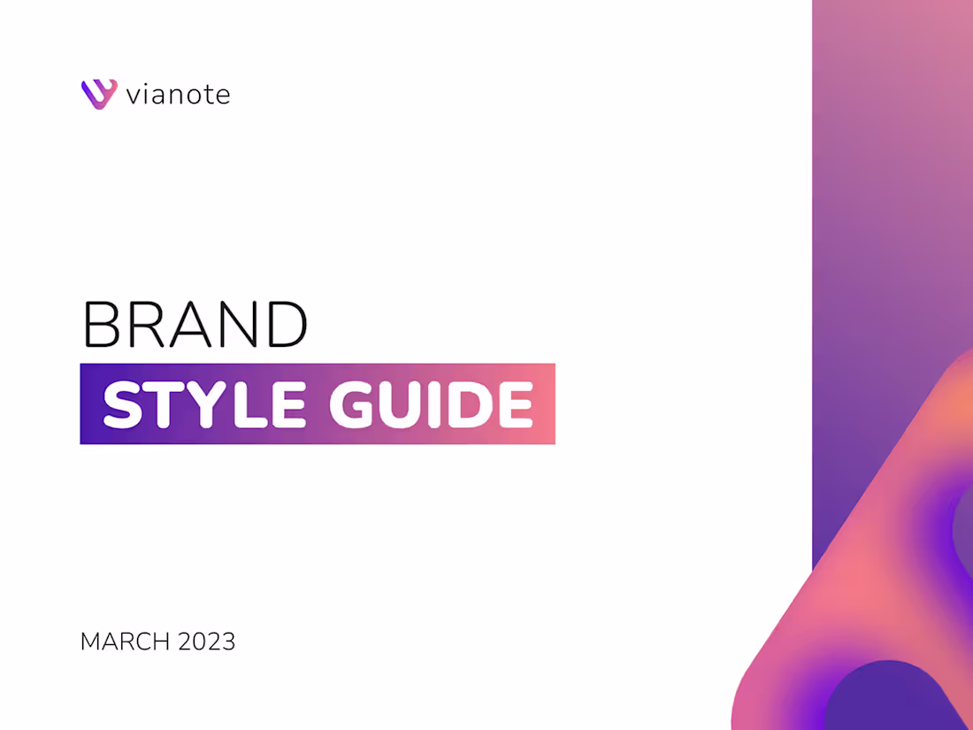Cover image for Vianote - Branding Guide & Web Design