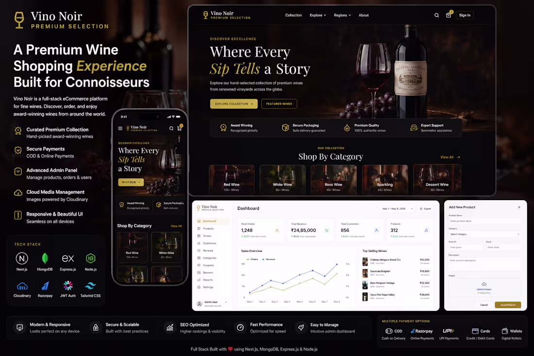 Cover image for Title: Vino Noir - Full-Stack