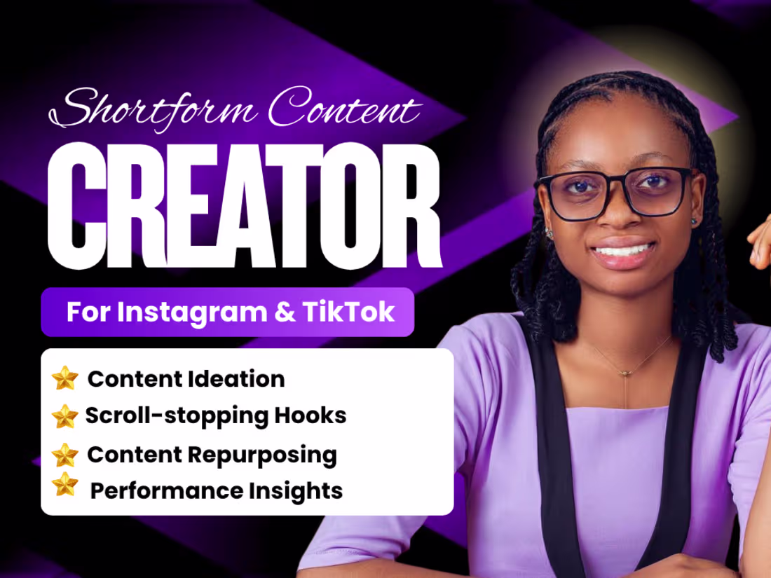 Cover image for Short-Form Content Creator for Instagram & TikTok Strategy