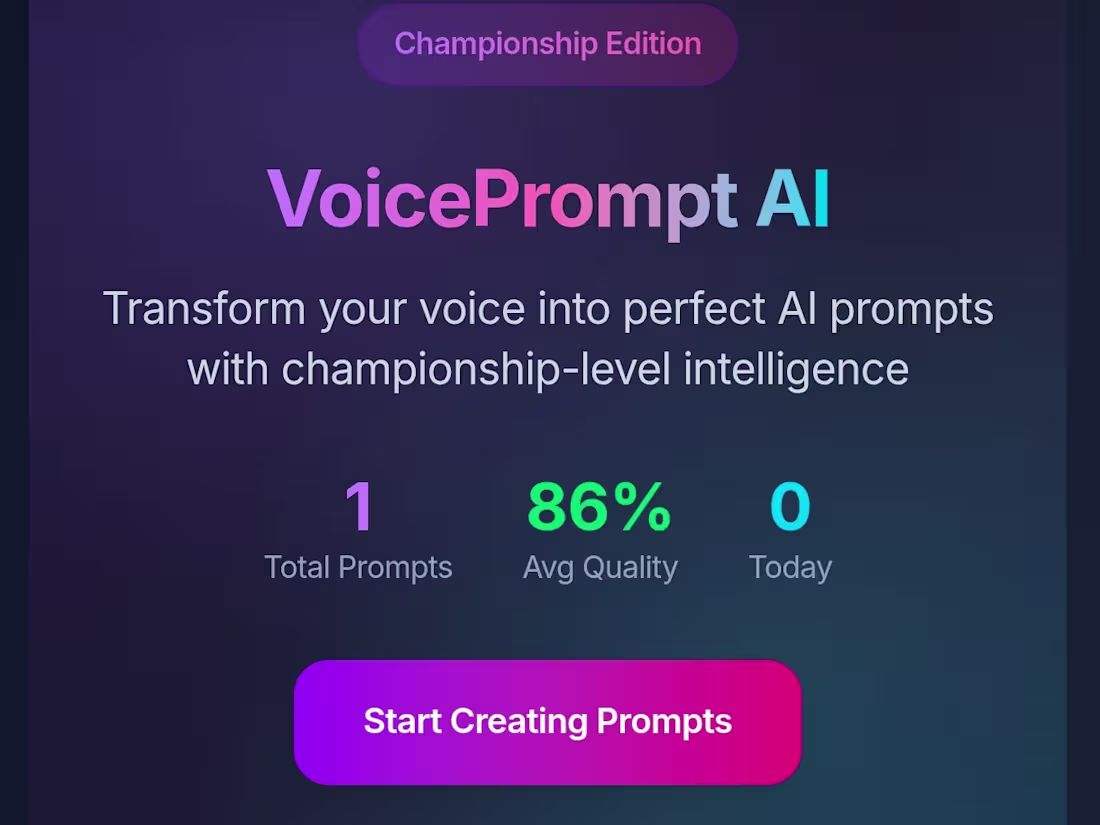 Cover image for VoicePrompt AI