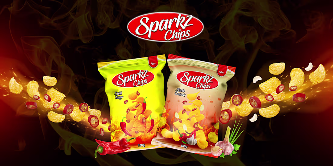 Cover image for Brand Identity Design for Sparkz Chips