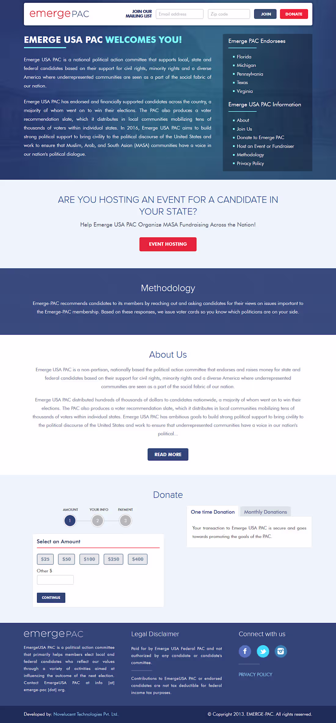 Cover image for NationBuilder website for a political