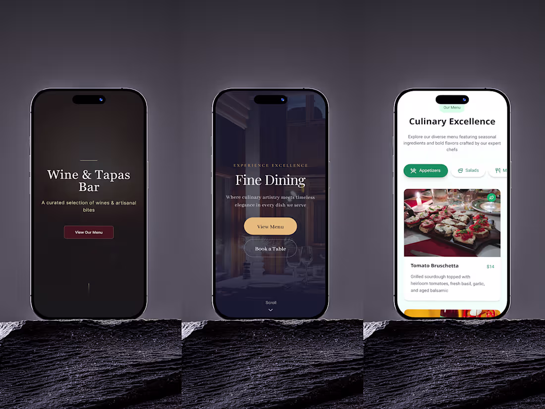 Cover image for Restaurant & Bar Landing Pages | Digital Design Collection
