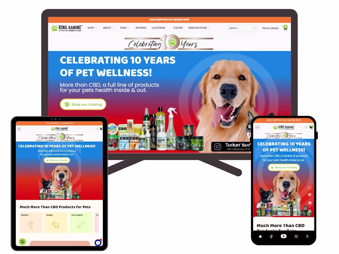 Cover image for KingKanine: Shopify Redesign for Pet Brand Growth