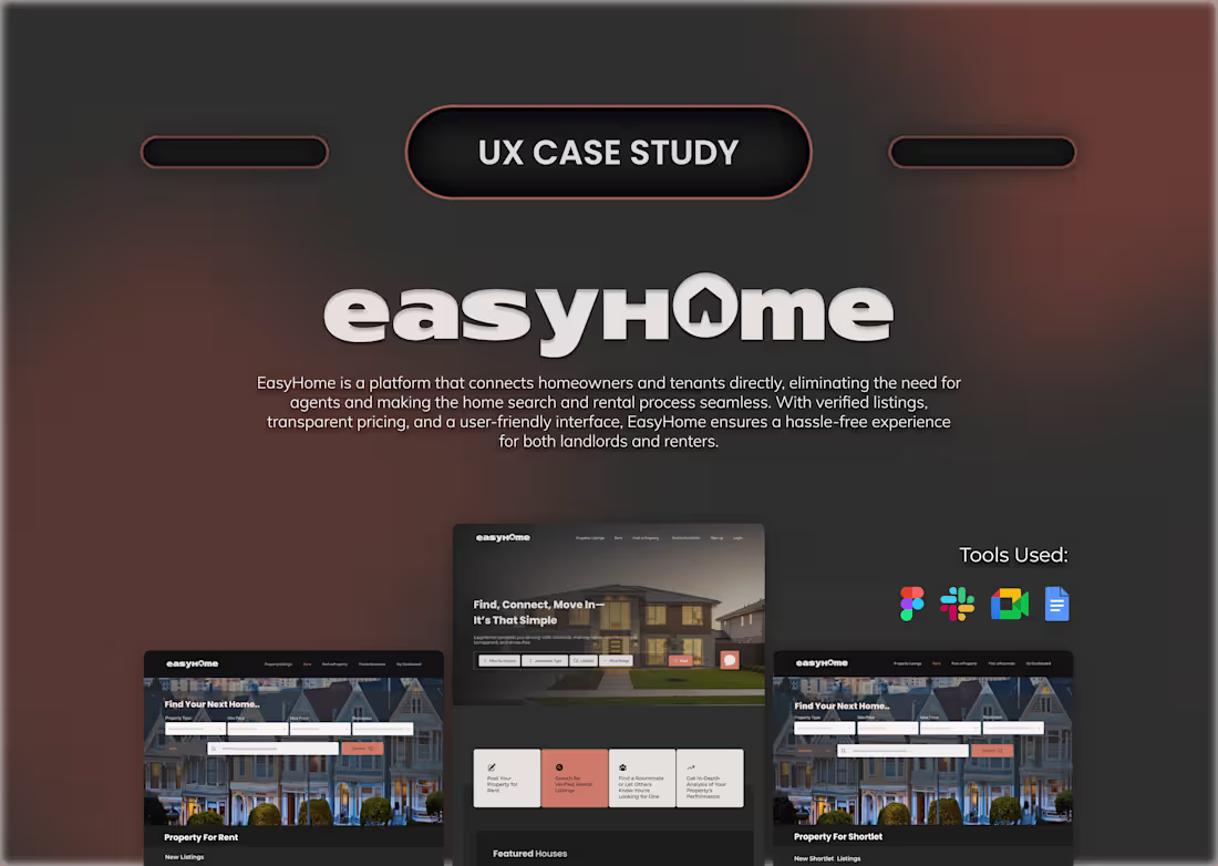 Cover image for UX CASESTUDY ON EASYHOME