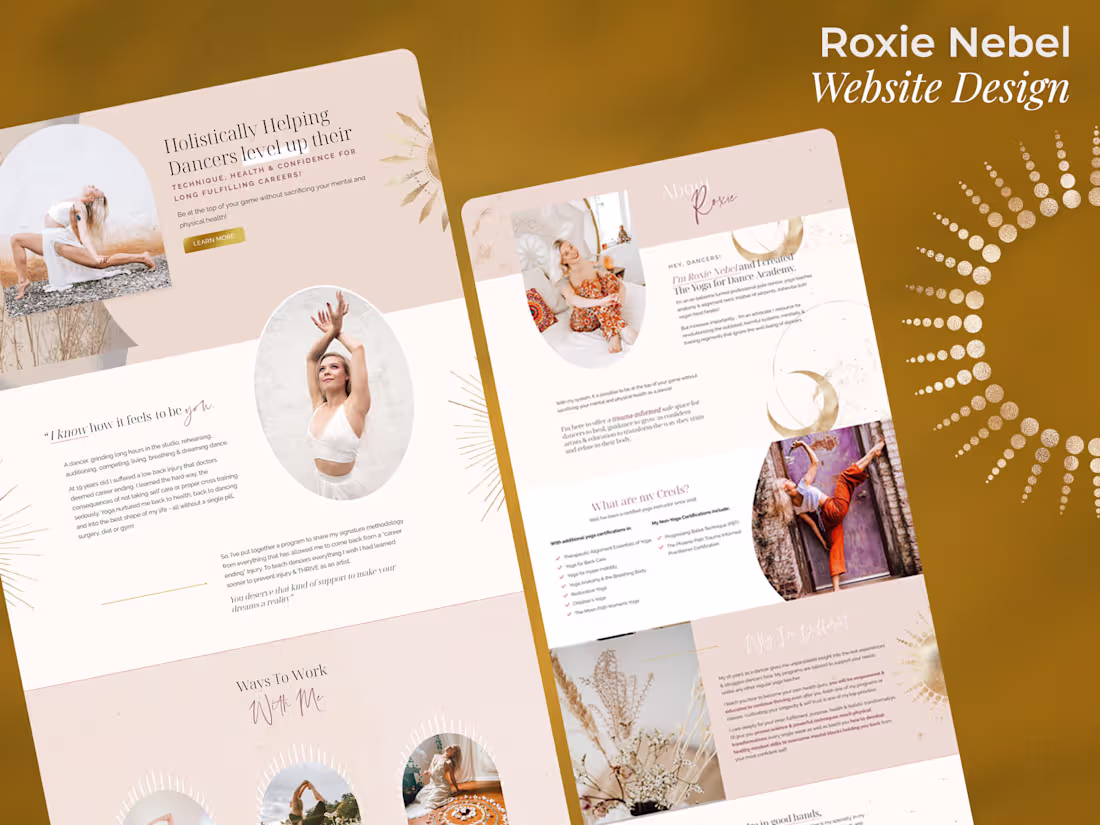 Cover image for Kajabi Website Design | Yoga For Dance | Roxie Nebel