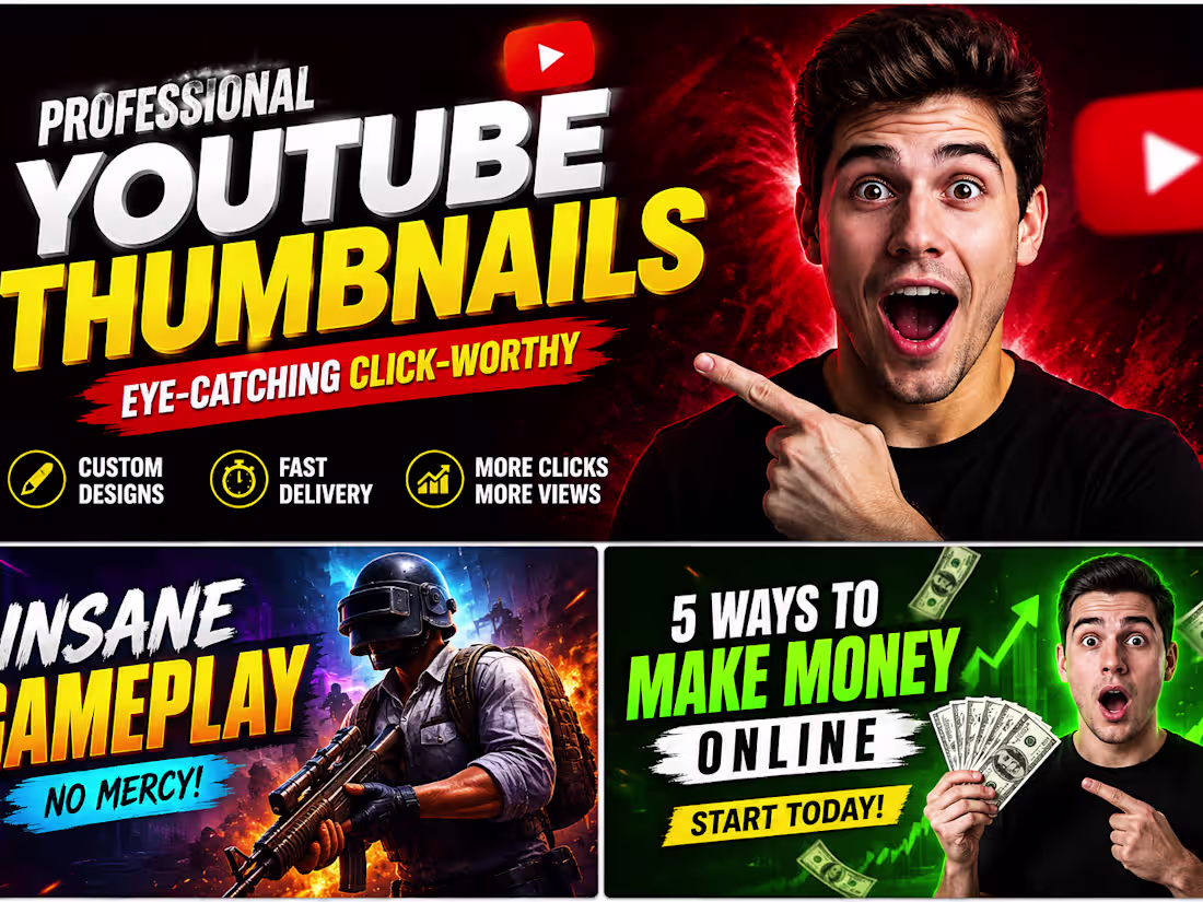 Cover image for I create professional YouTube thumbnails