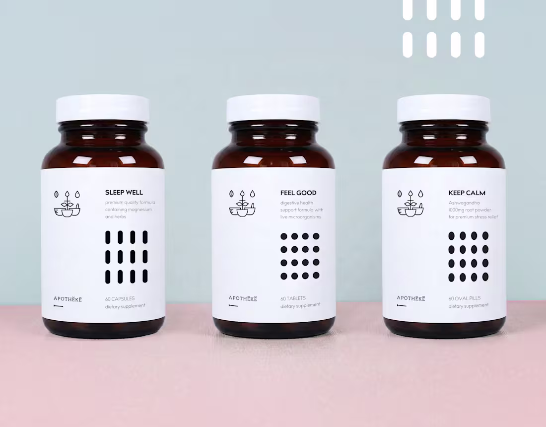 Cover image for Apotheke (supplement branding & packaging)