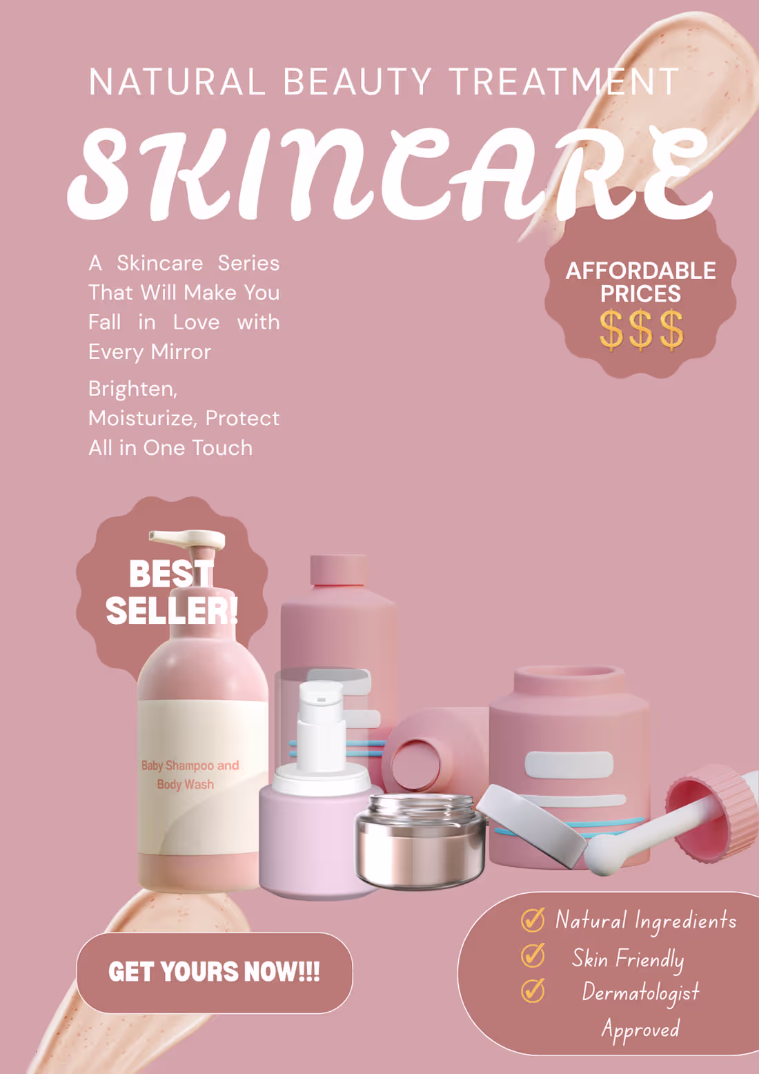 Cover image for A flyer advertising skincare products.