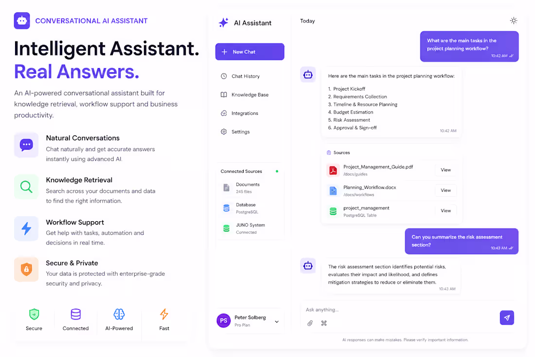 Cover image for AI-powered conversational assistant built for