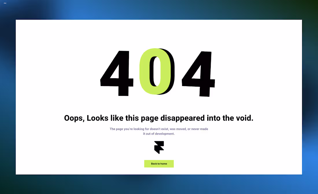 Cover image for How’s this 404 page design?
Tried