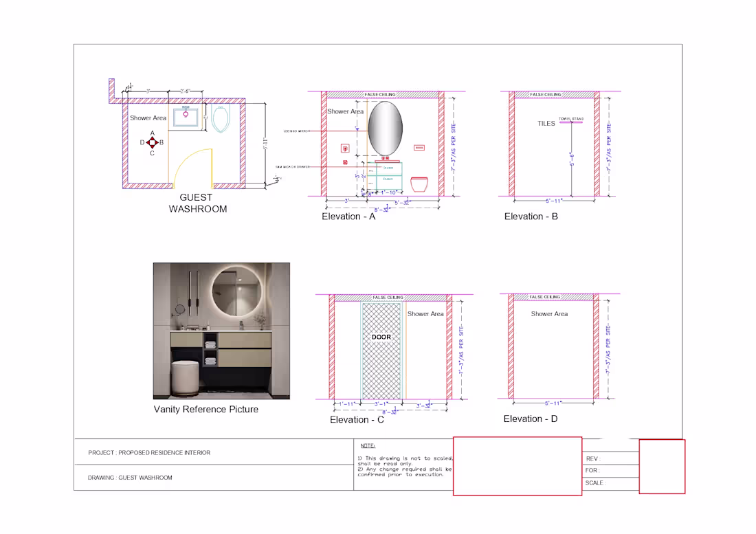 Cover image for Guest Washroom Interior Design |