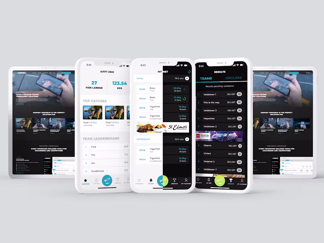 Cover image for Keepnet Weigh Bay Fishing App | iOS, Android & Web Design