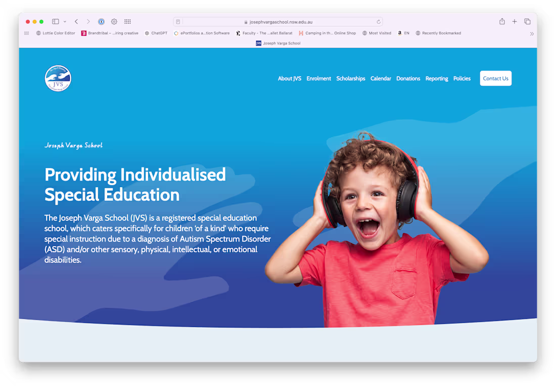 Cover image for Webflow / Website / Client: Joseph Varga School
