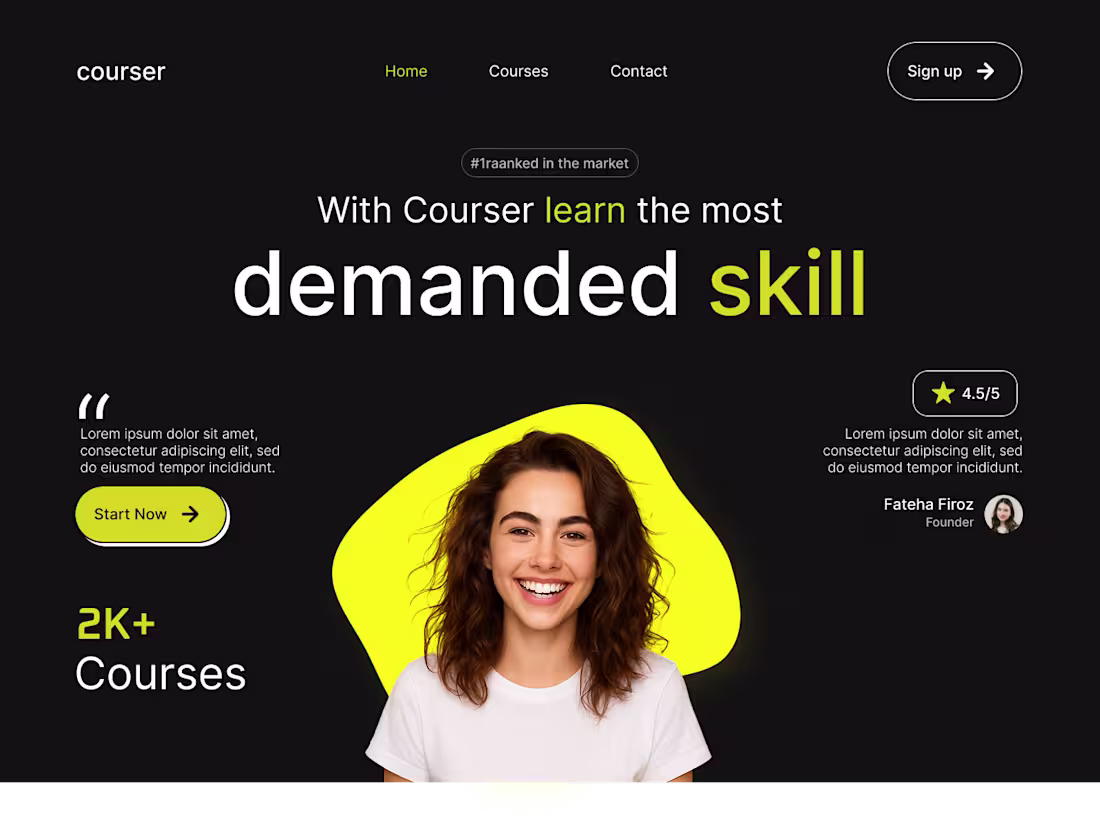 Cover image for Courser – Learn the Most Demanded Skills Designed a clean an...