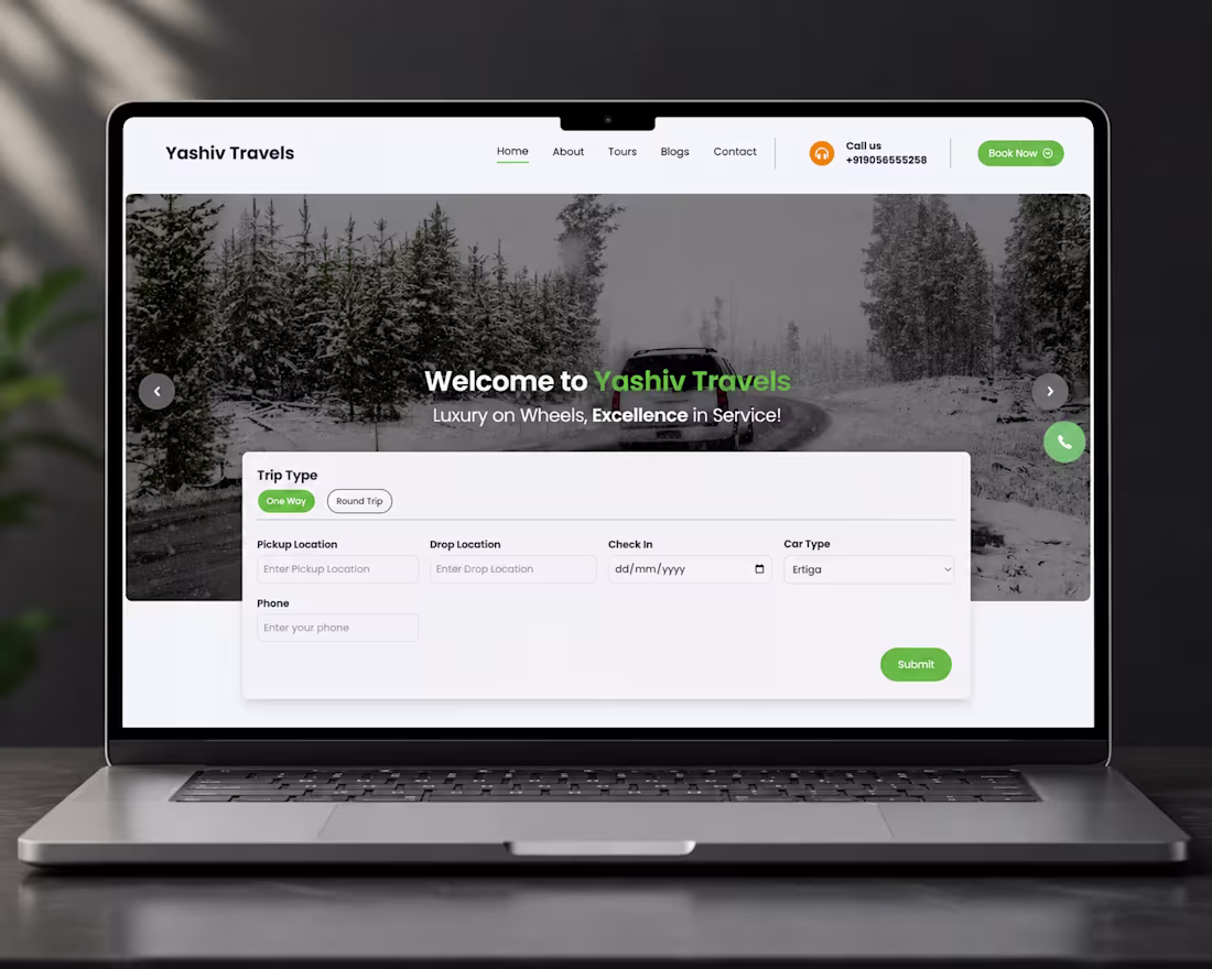 Cover image for Professional Travel & Cab Booking Website: Modern UI/UX Design