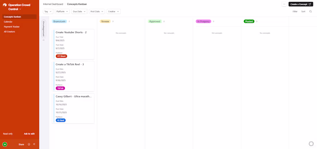 Cover image for Project management portal for digital creators using airtabl...