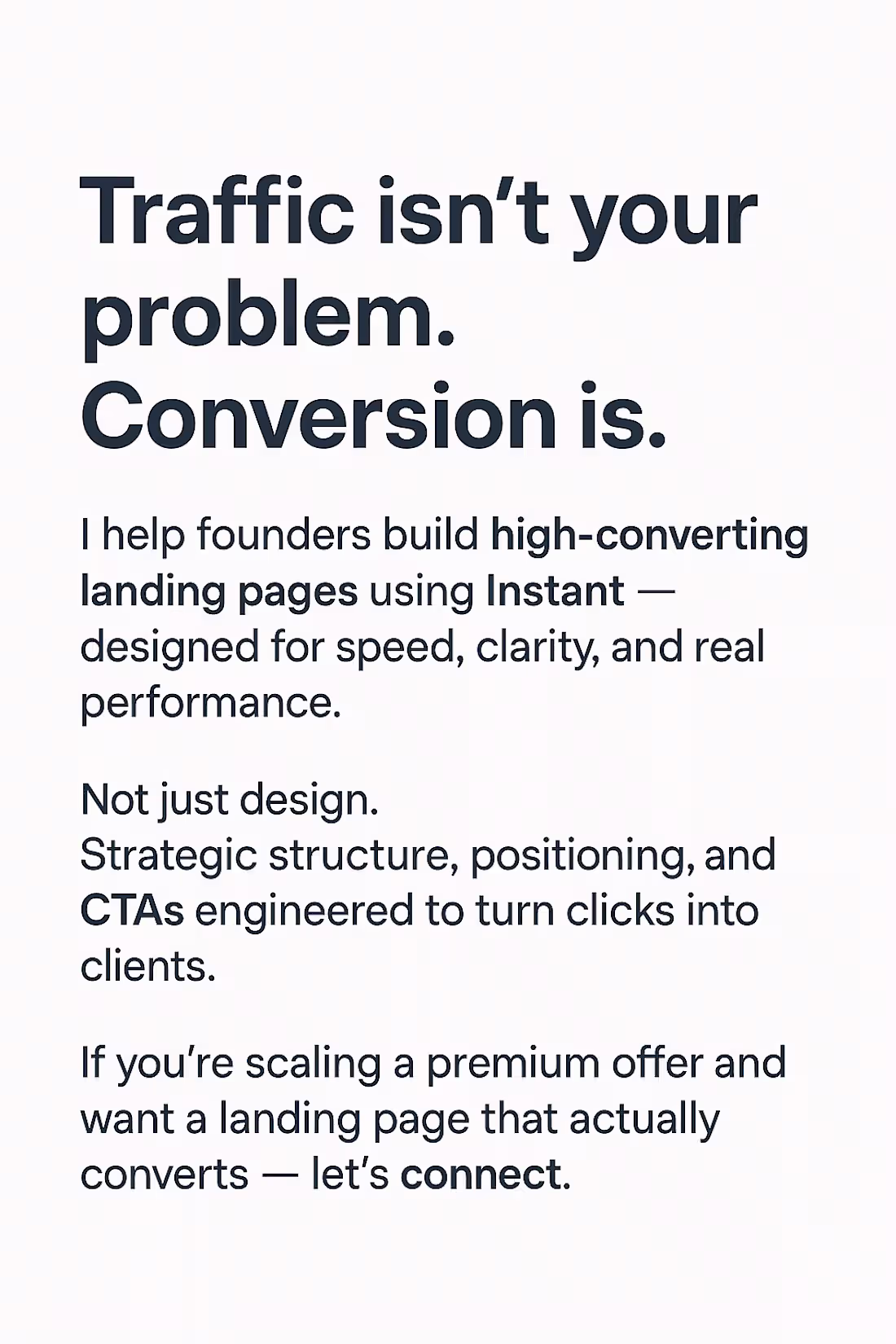 Cover image for Traffic isn’t your problem.

Conversion is.
I