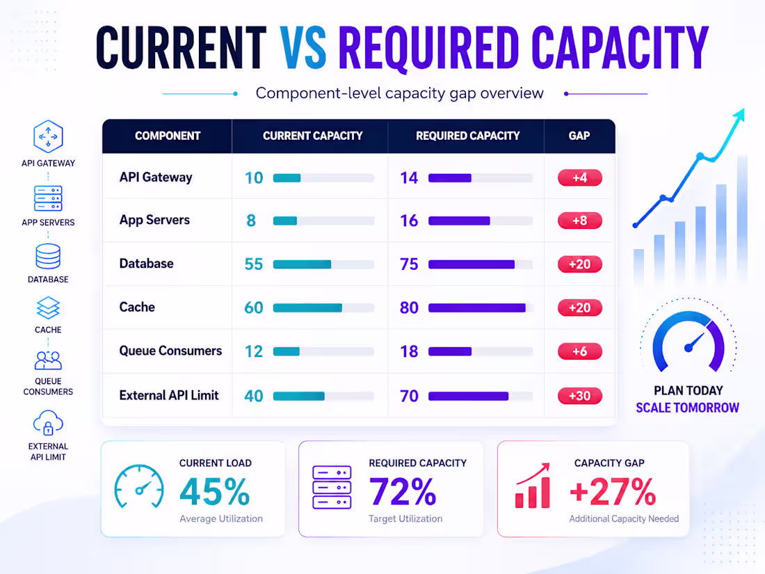 Cover image for Capacity planning assessment comparing current