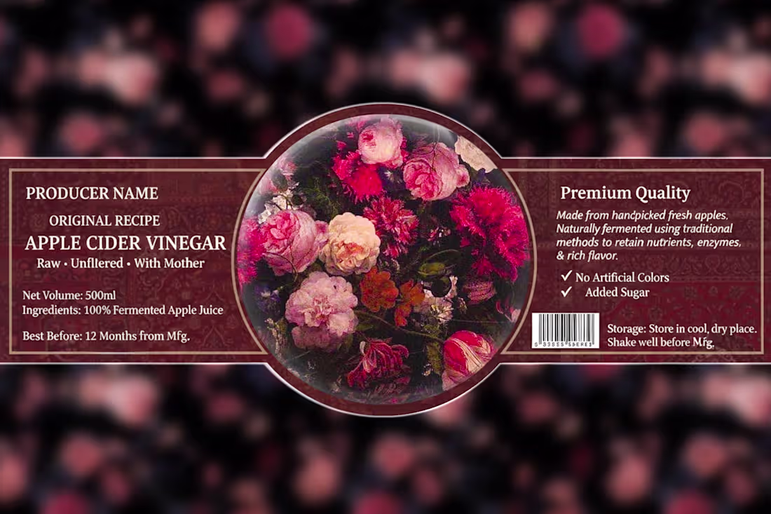 Cover image for Vintage Premium Apple Cider Vinegar Label Design