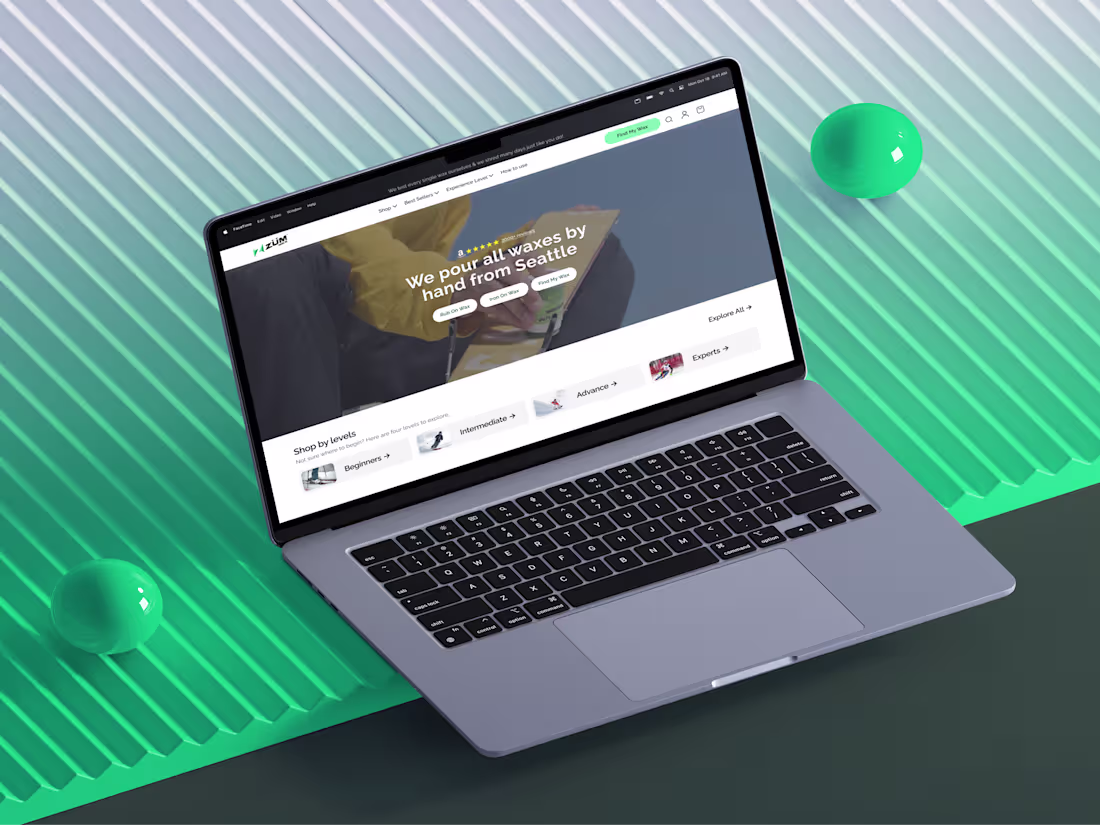 Cover image for ZUM Wax — Snowboard E-Commerce Website UI/UX Design